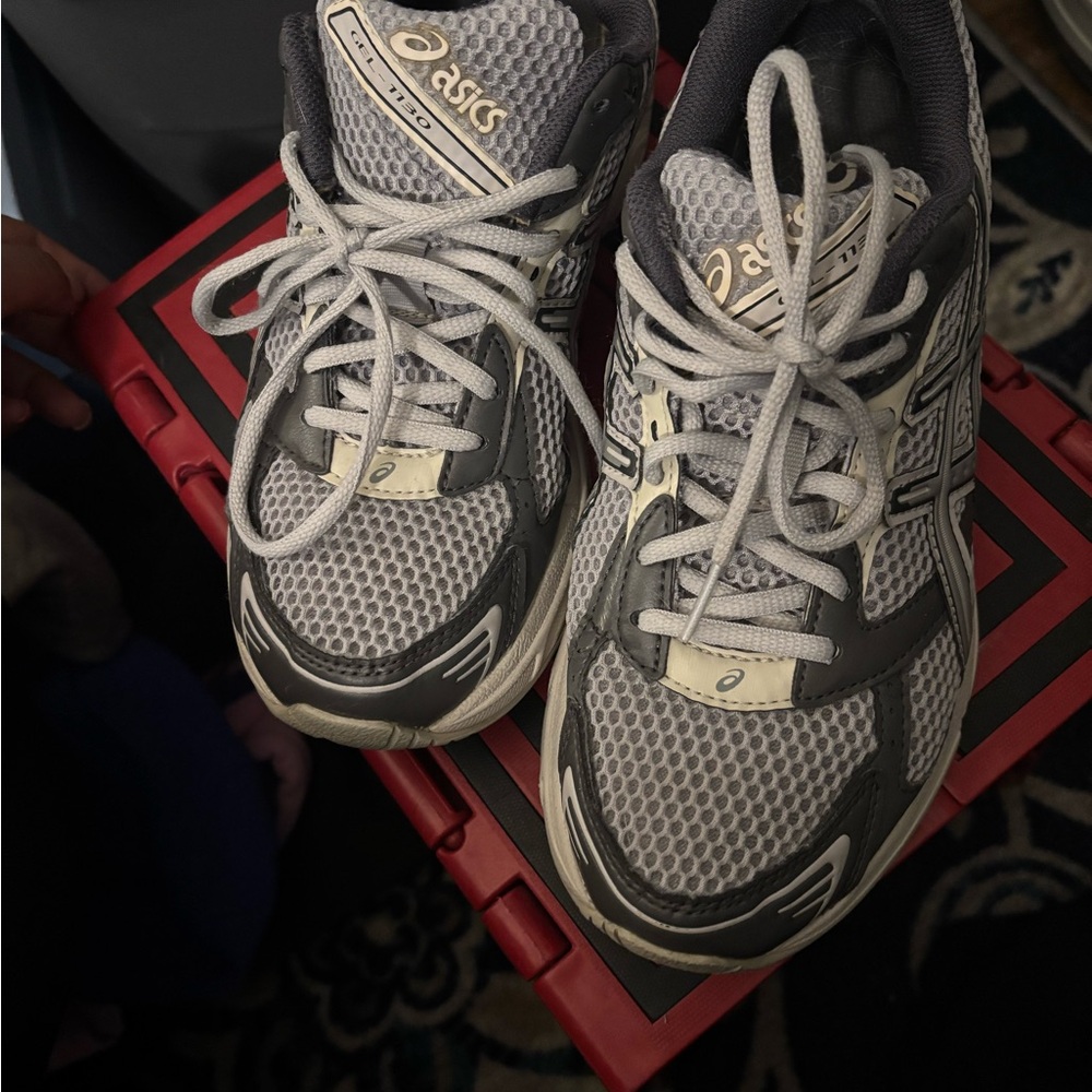 Gray and Black ASICS Gel